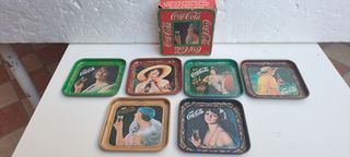 Coca Cola 6 Sottobicchieri Metallo Vintage