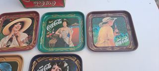 Coca Cola 6 Sottobicchieri Metallo Vintage