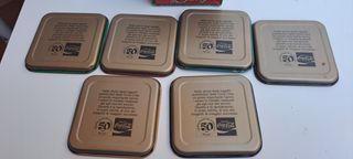 Coca Cola 6 Sottobicchieri Metallo Vintage