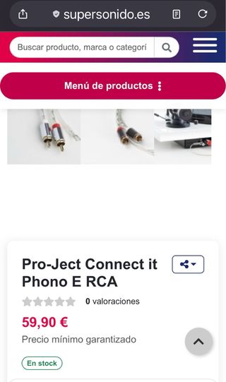 Cable Pro-Ject Connect it Phono E RCA