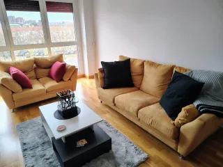 Sofá 2 y 3 plazas marrón y rojo