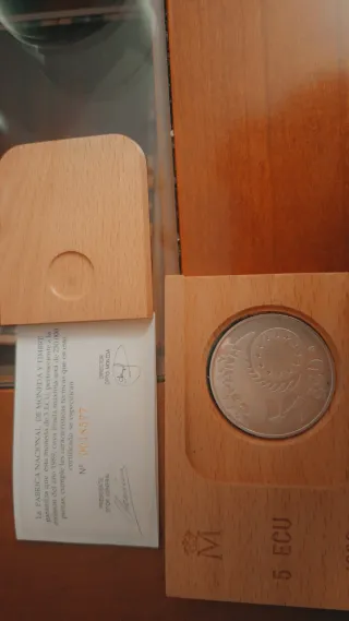 Moneda 5 ECU 1989 Fábrica Nacional de Moneda
