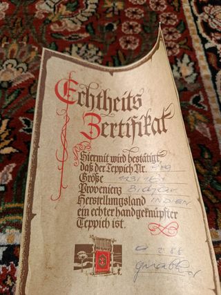 Alfombra Oriental Bijar India 1988