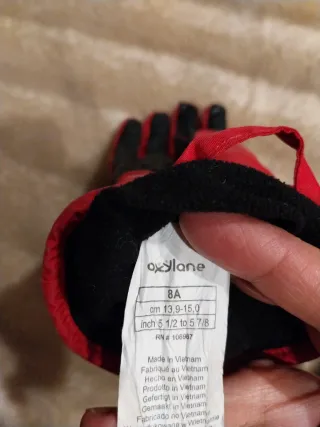 Guantes nieve niña rojos y negros