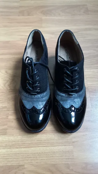 Zapatos tacón mujer talla 39 negro plateado