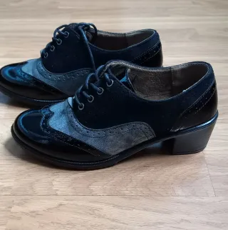 Zapatos tacón mujer talla 39 negro plateado