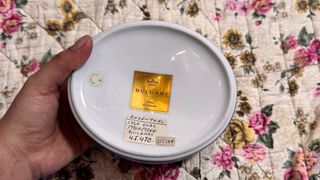 Caja de porcelana vintage con tapa BVLGARI