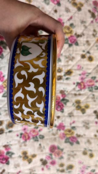 Caja de porcelana vintage con tapa BVLGARI