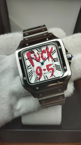 Reloj Seiko Mod Santos Dumont Blanco Rojo Fuck 9-5