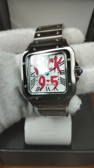 Reloj Seiko Mod Santos Dumont Blanco Rojo Fuck 9-5