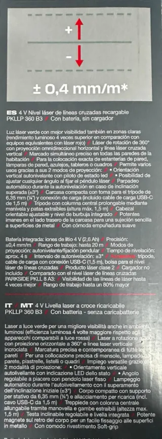 Nivel Láser Parkside PERFORMANCE