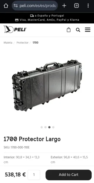 Maleta Peli 1700 Negra