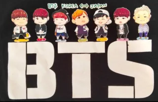 Camiseta BTS Kpop Negra Talla Única