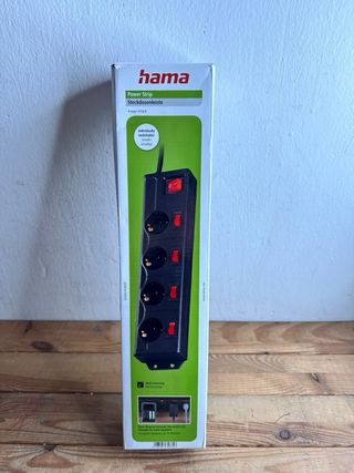 Regleta Hama 1,4m 4 enchufes Negro