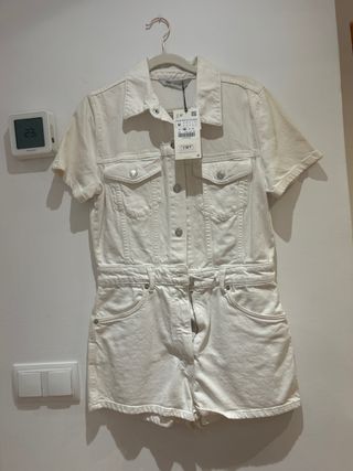 Peto corto Zara blanco Talla M