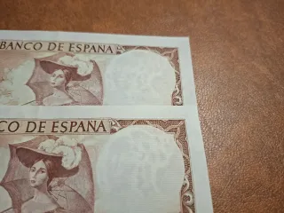 Pareja Billetes 100 Pesetas 1965 sin serie