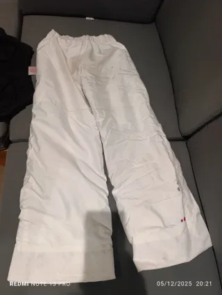 Pantalón de esquí para niño blanco talla 8 años