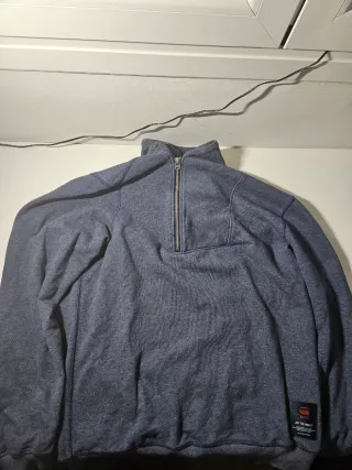 Sudadera G-Star RAW cuello alto cremallera azul