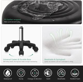 Taburete giratorio con ruedas y altura ajustable