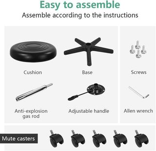 Taburete giratorio con ruedas y altura ajustable