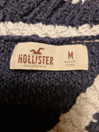 Jersey Hollister Azul y Blanco Talla M.