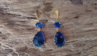 Orecchini cristalli blu notte