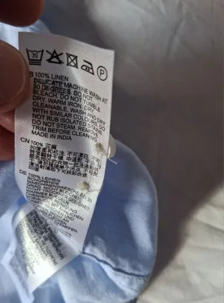 Camisa de lino Reiss Azul Claro Talla L