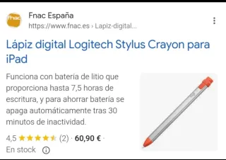 Logitech Crayon Lápiz Digital para iPad