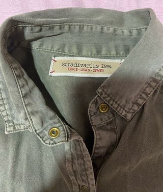 Camisa vaquera verde caqui