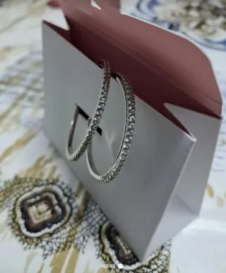 Aritos plata con brillantes