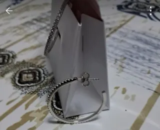 Aritos plata con brillantes