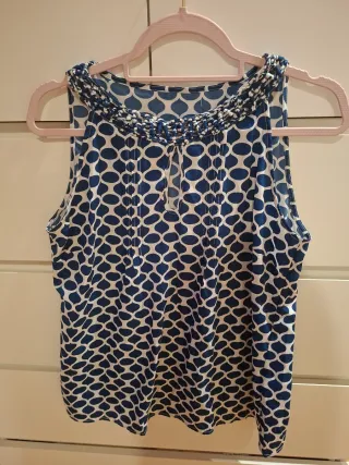 Camiseta mujer azul y blanco