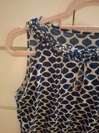 Camiseta mujer azul y blanco