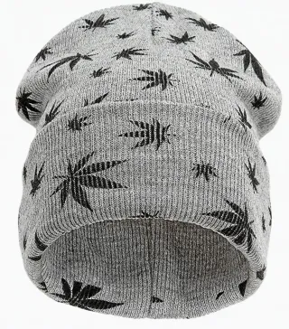 Cappello beanie con fantasia foglia unisex