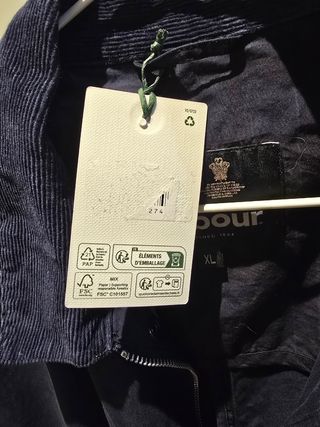 Chaqueta Barbour Ashby Azul Talla XL.