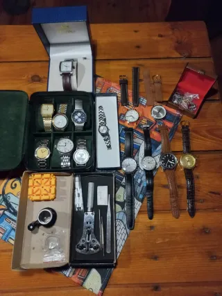 Varios relojes automáticos y enrolladores de reloj