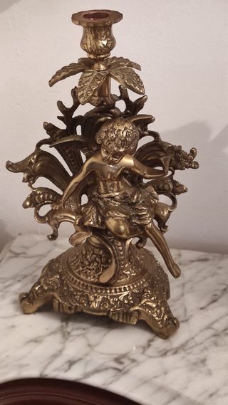 Reloj y Candelabros Bronce