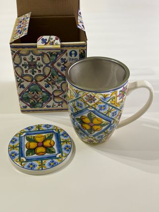 Taza té Tea Shop porcelana con infusor