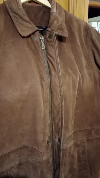 Cazadora ante marrón suave forrada