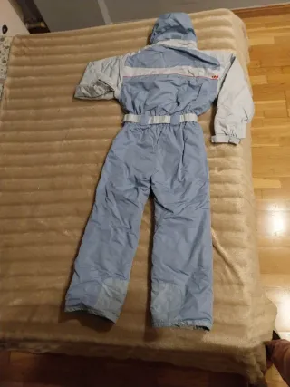 Mono de nieve infantil azul y blanco