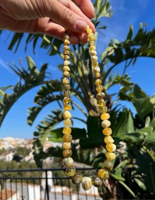 Lote 2 collane in ambra multicolore