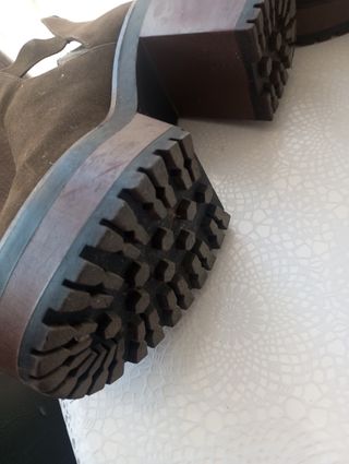 Botín plataforma tacón marron-verde