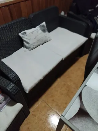 Sofá 3 plazas negro nuevo +    2  sofás individual