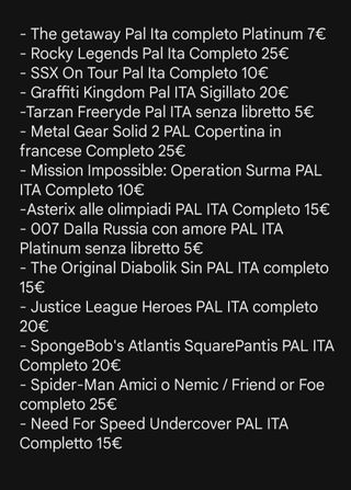 Giochi Sony PlayStation 2