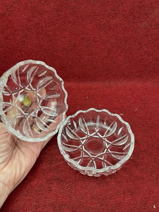 Bombonera Cristal Tallado y Plata