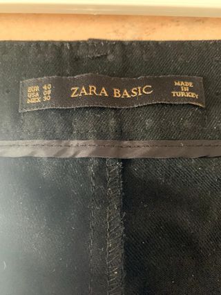 Pantaloni elegante nero con micropois donna Zara