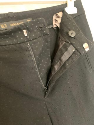 Pantaloni elegante nero con micropois donna Zara