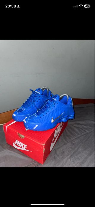 Nike Shox R4 Azul Plata