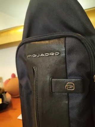 Tracolla Piquadro blu/nera