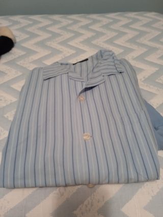 Pijama hombre rayas azul